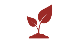 Kiełkująca roślina Ikona Ikona przedstawiająca listki wyrastające z gleby w kolorze rudym