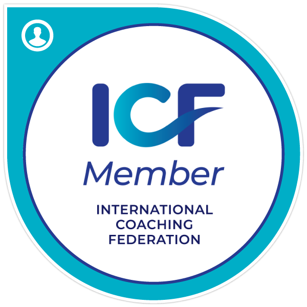 Identyfikator członka Międzynarodowej Federacji Coachingowej (International Coaching Federation)